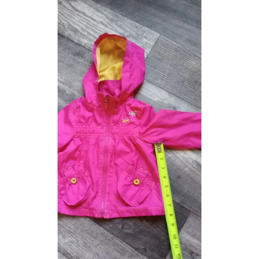 Carter's Girls 24 Mths Pink With Yellow Trim Full Snap Rain Jacket